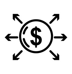 coin icon illustration line cocept