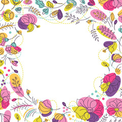 Summer floral light background for social network post
