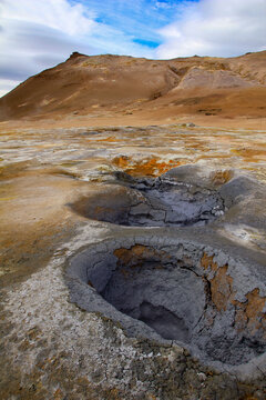 Mudpools at Hverar&ouml;nd/Hverir geothermal area, N&aacute;mafjall, M&yacute;vatn region, Iceland