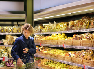 Man buying fruits at the market