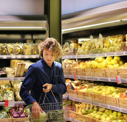Man buying fruits at the market