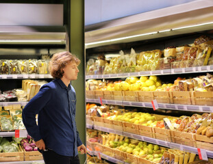 Man buying fruits at the market