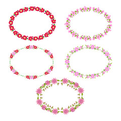 Floral oval frame with space for your text or design, invitation template