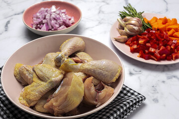 Ingredients for raw beer stew chicken recipe