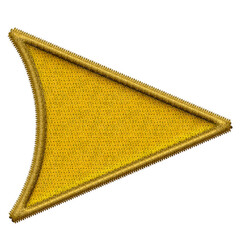High resolution Embroidery Golden Arrow isolated on white. No Shadow to change colour easily.