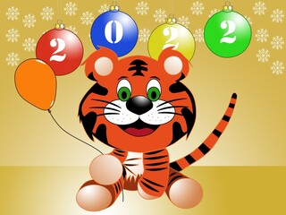 New Year's card with the year of the tiger