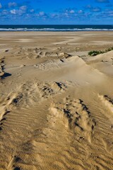 Vertical view of the beach with the sea in the background