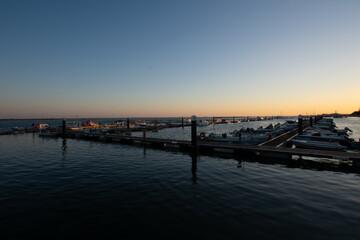 Fototapeta na wymiar Sunset in a small harbor