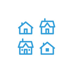 House vector icon set. Home simple linear symbols.