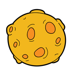 Vector educational illustration of cute cartoon moon for children and scrap book