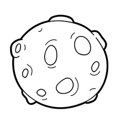 Fototapeta premium Vector illustration coloring page with cartoon planet for children, coloring and scrap book, printable