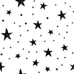 Stars and dots doodle background.