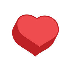 Heart vector icon. Flat style 3d illustration. Love representation. Valentine's day symbol.