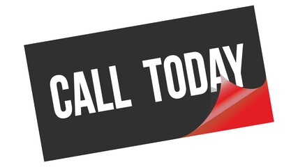 CALL  TODAY text on black red sticker stamp.