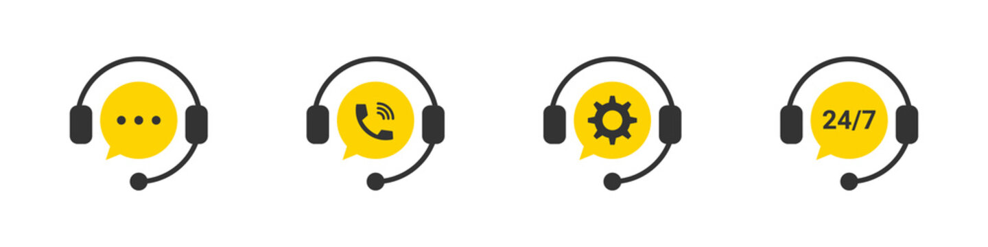 Support icons. Customer support. Hotline icons. Support service. Call center. Vector illustration