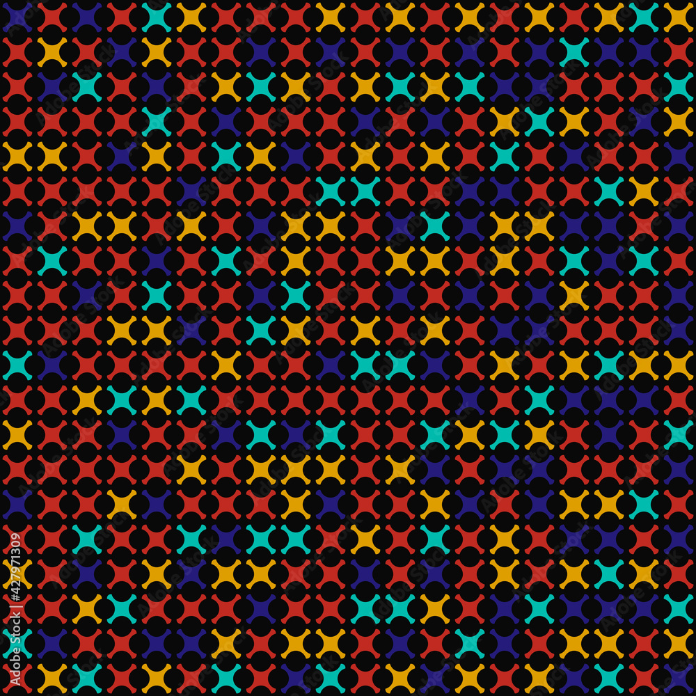 Poster same crosses in different colors. vector.