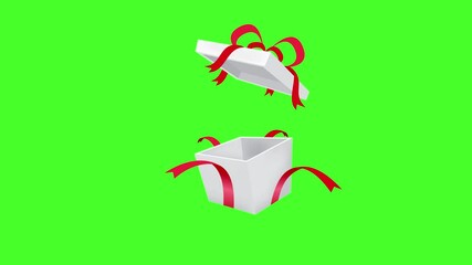 Animation of a gift box on a green background