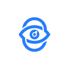 eye logo design with geometry
