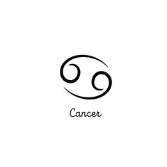 Obraz premium Hand drawn cancer zodiac illustration. Simple line cancer zodiac icon. Tattoo cancer zodiac vector symbol. Hand drawing cancer sign 