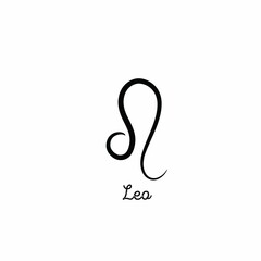 Hand drawn leo zodiac illustration. Simple line leo zodiac icon. Zodiac vector symbol. Hand drawing leo sign
