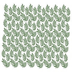 Regularly repeating tropical green leaves pattern. Vector illustration. Background with green leaf ornaments. Silhouette tropical leaves. Fashion, interior, wrapping, print, packaging suitable