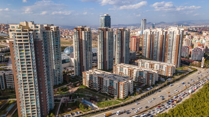 Drone photos of residences and tall apartments (Park Oran Konutları, Ankara)