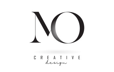 MO m o letter design logo logotype concept with serif font and elegant style vector illustration.