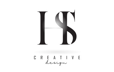 HS h s letter design logo logotype concept with serif font and elegant style vector illustration.