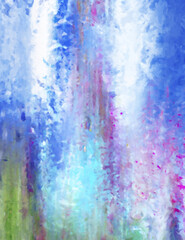 Modern art. Colorful contemporary artwork. Color strokes of paint. Brushstrokes on abstract background. Brush painting. Unique wall art.