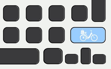 Click & collect, achat en ligne à emporter, clavier d'ordinateur