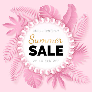 Pearl pink summer sale banner