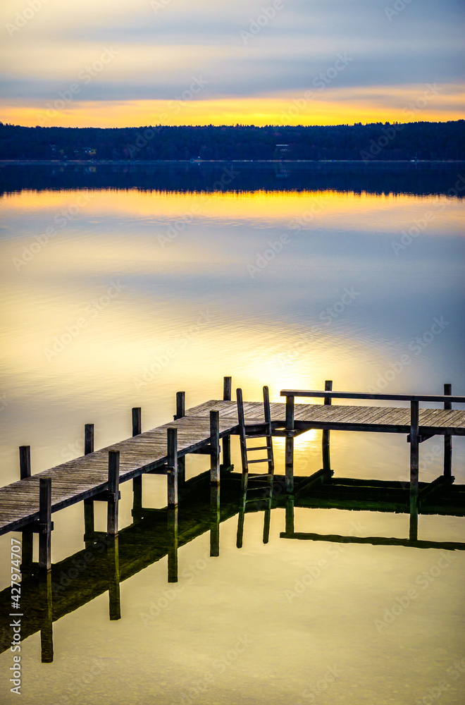 Sticker landscape at the lake starnberg - tutzing