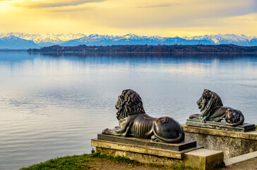 landscape at the lake starnberg - tutzing