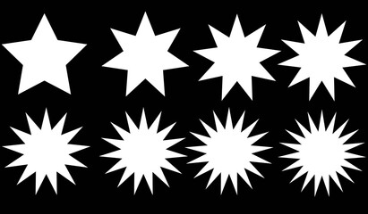 Obraz premium White eight-pointed star. Accurate geometric dimensions. Abstract concept. Vector illustration on white background. 