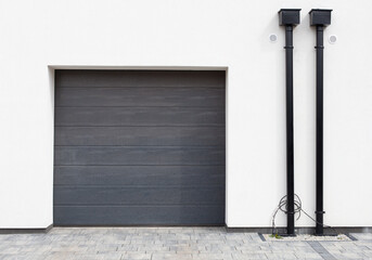 Modern new garage door (sectional door) Roll shutter door.