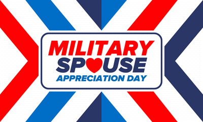 Fototapeta na wymiar Military Spouse Appreciation Day. Celebrated in the United States. National Day recognition of the contribution, support and sacrifice of the spouses of the Armed Forces. Poster, card, banner. Vector