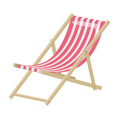 Sun lounger for a beach holiday. Isolated on a white background. Vector illustration
