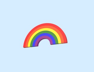 Rainbow 3D icon for Gay pride, LGBT pride, LGBTQ symbol. Render model.