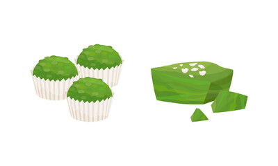 Spirulina as Dietary Supplement and Natural Food for Human Consumption Vector Set