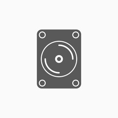 hard disk icon, hard drive vector, HDD illustration