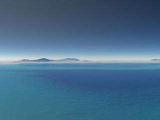 3D illustration of a peaceful and inspirational lseaside landscape