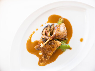 grilled Duck Leg with vegetables