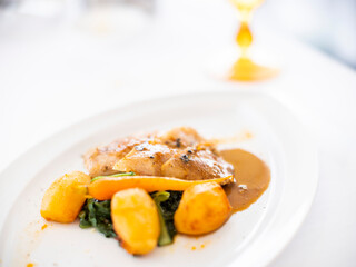 grilled pork with vegetables