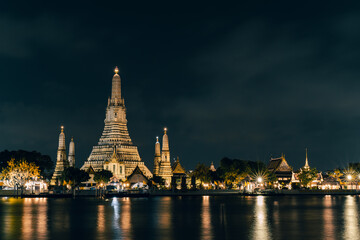 Landmark Temple near Chao Phraya River in Bangkok Thailand