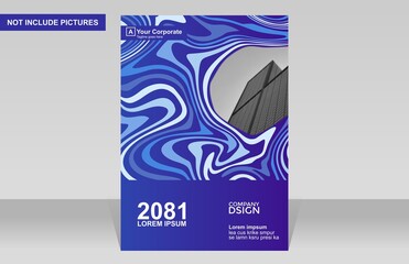 Corporate Book Cover Modern Blue Color Acrylic Fluid Vector Template Design