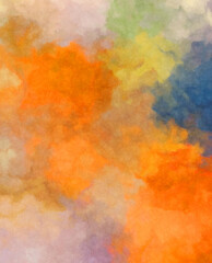 Watercolor painted background. Abstract Illustration wallpaper. Brush stroked painting. 2D Illustration.