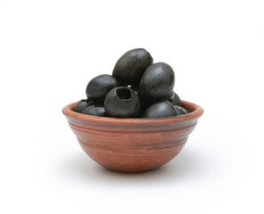 black olives on white background