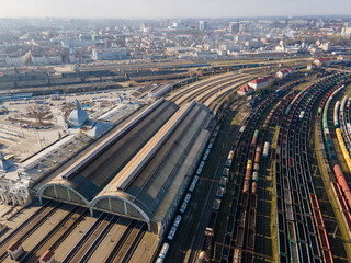 overhead top view of railway station © phpetrunina14