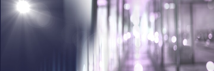 Computer code processing next to a corridor, program coding and technology concept