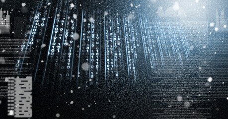 Falling number codes over some computer writing, program coding and technology concept